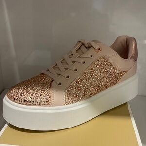 Michael Kors Blush Embellished Platform Sneakers